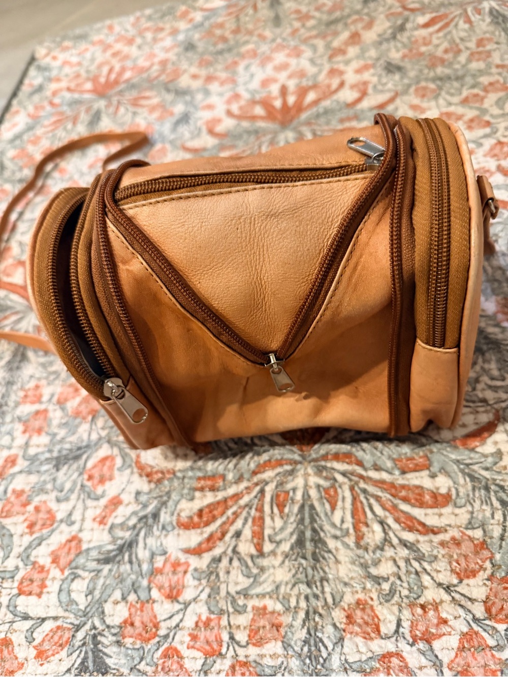 Vintage Rare Tan Mini Leather Foldable Crossbody Bag
